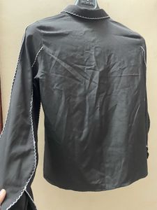 Black statement shirt with white detailing