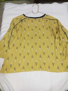 Yellow Printed Bell Sleeve Blouse