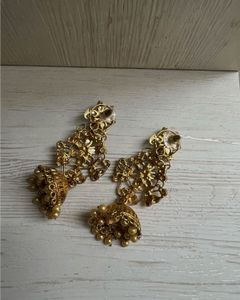 Golden Ethnic Jhumkas