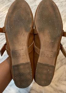 Brown Suede Mary Jane Flats