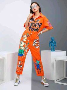 Funky Orange Character Jumpsuit