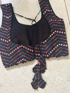 Multicolor Mirror work Navratri Blouse