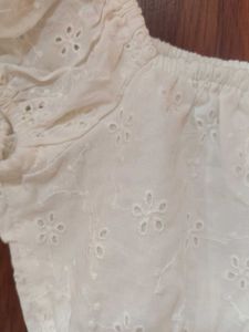 White Eyelet Puff Sleeve Top