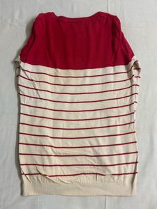 Red &amp; White Striped Pullover