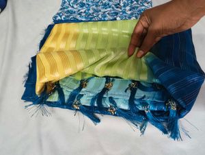 Elegant Ombre Striped Saree with Blouse