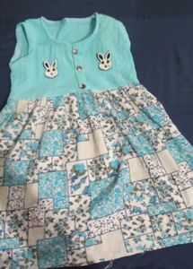 Girl's Cute Bunny Applique Dress