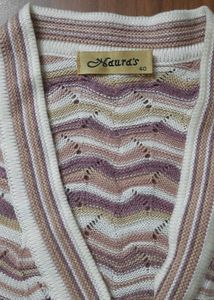Chic V-Neck Chevron Knit Cardigan
