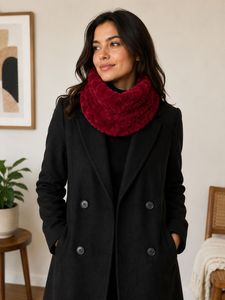 Soft Faux Fur Wine color Scarf