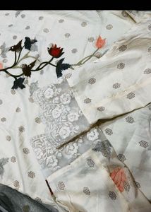 mew white &amp; brown patch work suit