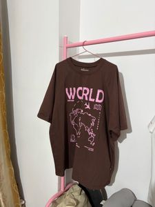 Brown Graphic Print T-Shirt (branded & new)