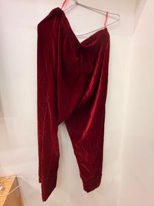 Elegant Maroon Velvet Kurta pant
