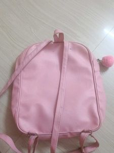 Cute Pink Bow Backpack and black purse