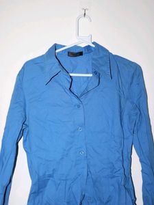 Chic Blue Button-Up Shirt