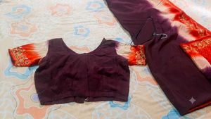 beautiful saari embroided with dapka and sequence