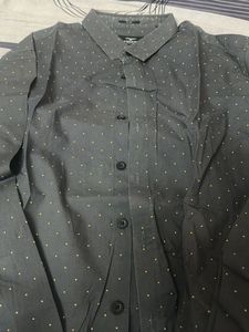 Men's Dark Grey Polka Dot Shirt