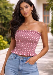 Pink Polka Dot Tube Top