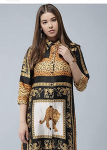 Designer Leopard Print Shirt Dress