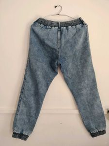 Acid Wash Denim Joggers