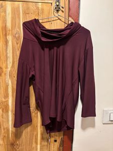 Maroon Cowl Neck Top