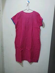 Aaboli Pink Polka Dot Kurta With Sequined Work