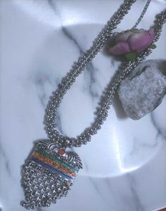 Silver Tone Necklace &amp; Earring Set