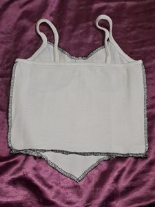 Y2k Ribbed White Inside Out Tank Top