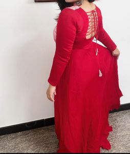 Pure Bandhani Saree Converted Into Long Gown