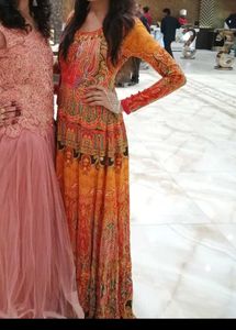 Paisley Print Heavy orange Gown