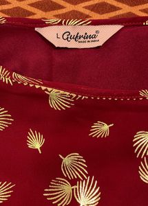 Women Red Maroon Kurti With Sharara