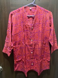 Red Floral Printed Dress for Ladies