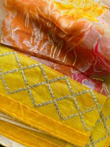 Vibrant Floral duppata with Embellished Border