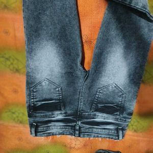 Dark Gray Acid Wash Slim-fit / Skinny Jeans