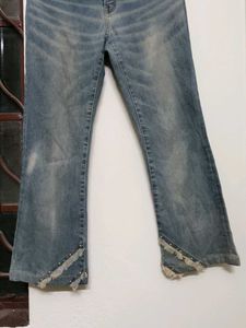 y2k bootcut jeans with studs &amp; fringe⭐