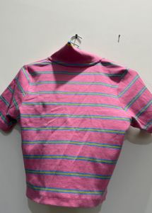 Pink Striped Polo Shirt