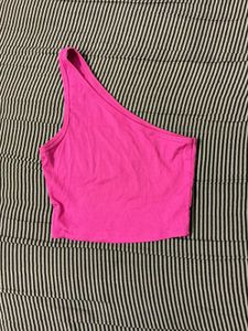 Hot Pink One Shoulder Crop Top