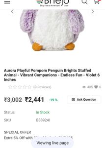 Purple Penguin Plushie