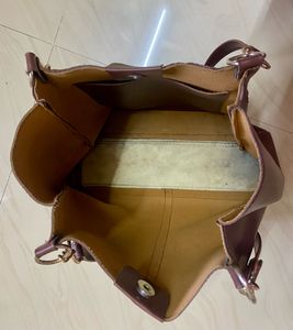 Chic Brown Faux Leather Tote Bag