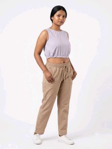 Casual Crop Top and Pants Set