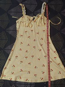 Yellow Cherry Print Dress