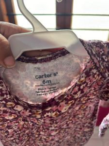 carter’s branded Floral Long Sleeve Baby Bodysuit