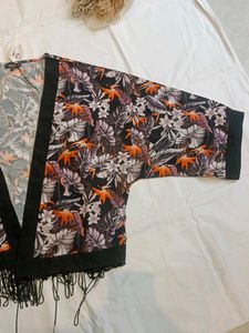 Boho Floral Kimono with Fringe