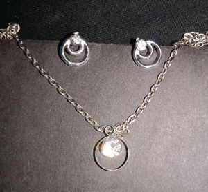 Silver Pendant With Earings