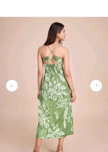 Chic Green Floral Midi Dress