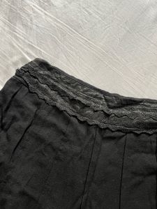 Black Lace Trimmed Midi Skirt