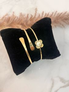 Gold Tone Floral Cuff Bracelet