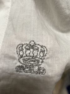 Classic White Button-Up Shirt with embroidery