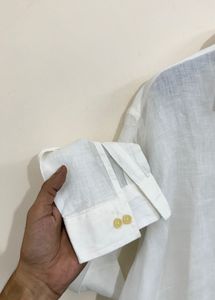 Men's White Linen Shirt