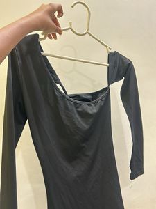 Black Cut-Out Ruched Mini Dress