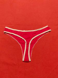 Women's Red Thong Panty – UK 8, High Waist