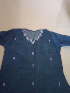 Denim Short Kurta